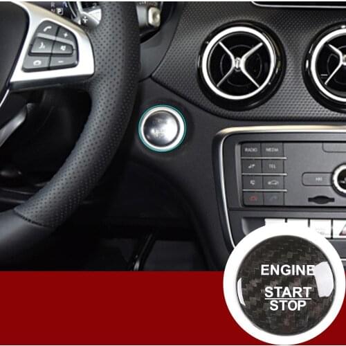 Car Interior Accessories For Mercedes Benz C CLA GLA GLC GLE GLS 2015-2020 Real Carbon Fiber Car Start Stop Engine Push Button