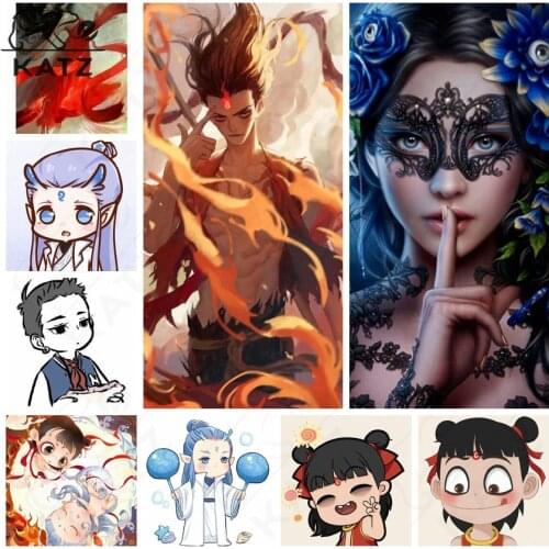 5D Diamond Painting Chinese Traditional Animation Embroidery Cross Nezha Character Picture Diamond Mosaic Diy Cross Stitch Gift