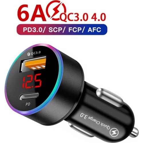 For iphone 12 Xiaomi Car Charger Usb for Mobile Phone PD USB Car Charger Type C Fast Charge PD Multi Usb Charger Car for Samsung