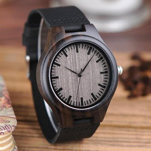 Relogio masculino BOBO BIRD Ebony Wood Watch Men Japan Movement Quartz Wooden Timepieces erkek kol saati Mens Gift Accept Logo
