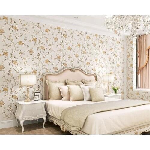 Beibehang European pastoral bronzing large nonwoven tapety 3d wallpaper living room bedroom wedding room full of TV background