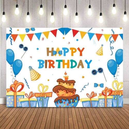 Cake Birthday Newborn Background for Photography Kids Portrait Photo Backdrop Boy Anniversaire Party Decoration Photoshoot