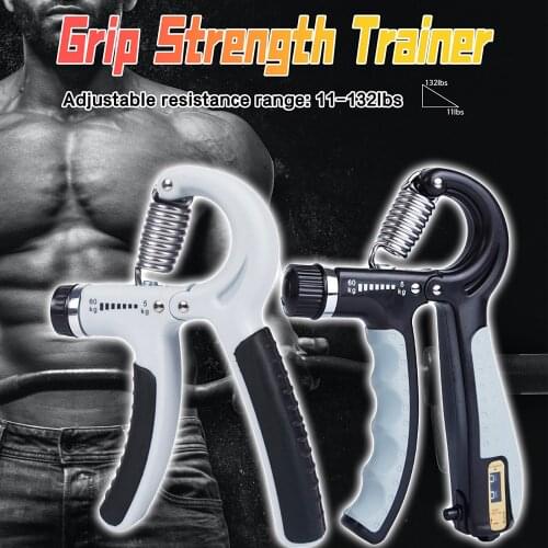 Grip Strength Trainer Adjustable 11-132 Lbs Wrist Forearm Finger Grip Workout Home Gym Exercise Portable Hand Grip with Counter
