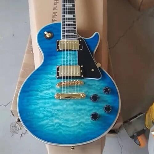 China OEM factory new brand blue quilted customs electric guitar