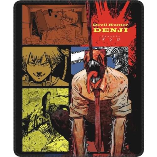 Chainsaw Man Denji Crazy Mouse Pad Pochita Devil Makima Anime Non-Slip MousePad Rubber PC Table Decoration Cover