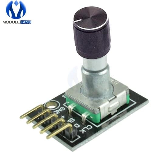 KY-040 360 Degrees Rotary Encoder Module For Arduino Brick Sensor Switch Development Board With Pins With Half Shaft Hole Caps