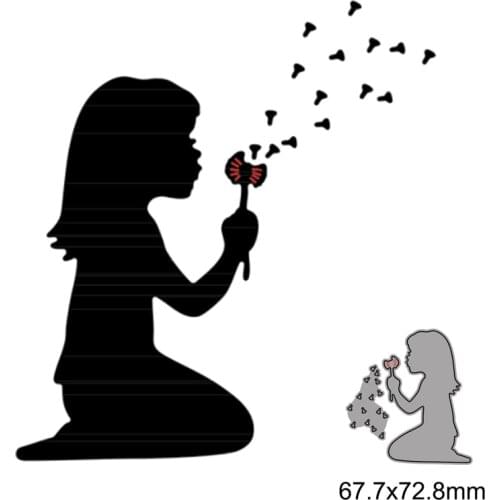 Little girl Blowing A Bandelion Metal Cutting Dies for DIY Scrapbook Embossing Album Paper Card Craft Folder Decorative 2021 New