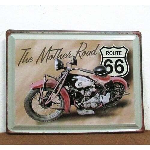 30pcs/lot Metal Sign shabby chic The monther road Route 66 Metal sign iron poster art wall decorative painting Nostalgic classic