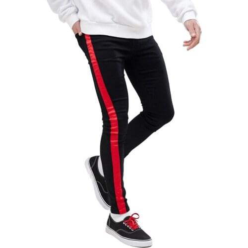 Fashion Stripe Men Jeans Hip Hop Stretchy Skinny Jeans For Men Y5771