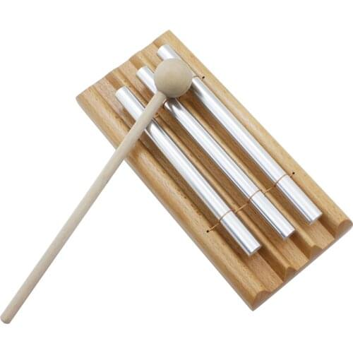 3-Tone Wind Chimes Tabletop Meditation Chime Wind Bell Wooden Kids Educational Musical Toys Percussion Instrument With Mallet