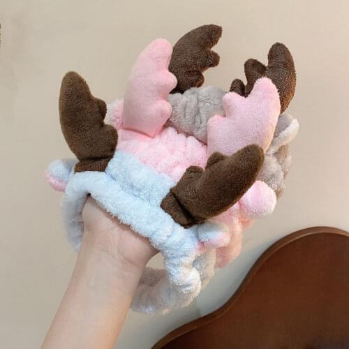 Soft Warm Coral Fleece Makeup Hair Holder Headands for Women Headdress Animal Ears Headband for Girls Turban Hair Accessories