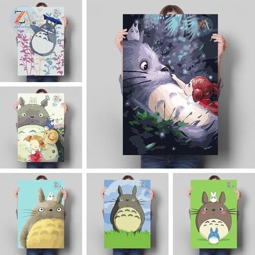 Japanese Anime Poster Totoro Canvas Painting Pictures Kids Room Wall Art Prints Decoration Mural Modern Home Decor No Frame