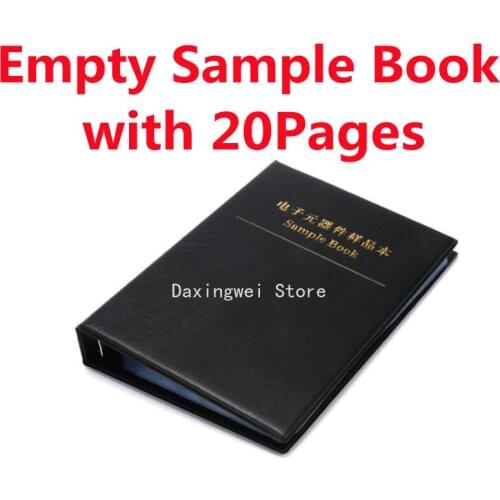 Resistor Capacitor Inductor Empty Sample Book with 20Pages(Empty Pages) For 0201 0402 0603 0805 1206 SMD Electronic Components