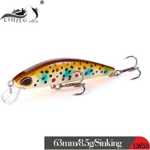 NEW LTHTUG Japanese Design Pesca Wobbling Fishing Lure 63mm 8.5g Sinking Minnow Isca Artificial Baits For Bass Perch Pike Trout