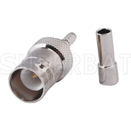 Superbat 10pcs RP-BNC Crimp Female Jack(Male Pin) Connector for RG316 RG179 RG178 1.13mm 1.37mm Cable