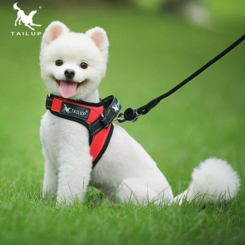 TAILUP Pet Harness Collar K9 Padded Extra Small Dog Reflective Light Velcro Harnesses vest Dogs Supplies