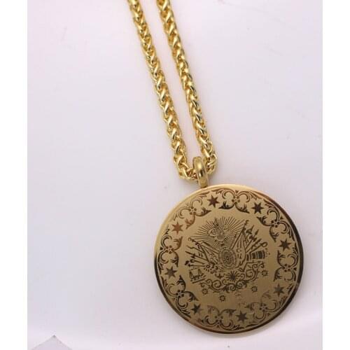 Turkey Coin Arab Coin Ottoman islam muslim stainless steel pendant necklace