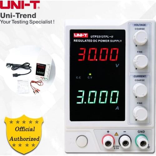 UNI-T UTP3313TFL-II DC Regulated Power Supplies; 0-30V/0-3A DC stabilized power supply (4-digit voltage and current LED display)