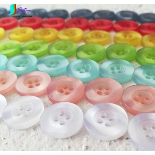 High Quality Pearlescent Colorful Standard Round Button Four-eye Shirt Button Manual DIY Garment Accessories Fashion A0054A