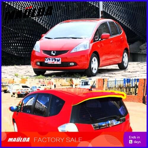 High quality ABS red black white or primer color car rear wing roof spoiler for Fit / Jazz 2008 2009 2010 2011 2012 2013