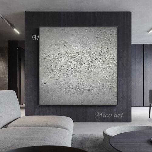 Wall Art Home Decoration Gray Textured Acrylic Oil Painting Picture Art Unframed Cheap Home Wall Decor Showpieces Canvas Craft