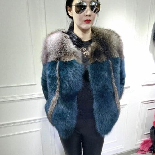 Women winter real silver fox fur coat fur jacket female short section Slim thin anti-season clearance fashion outerwear