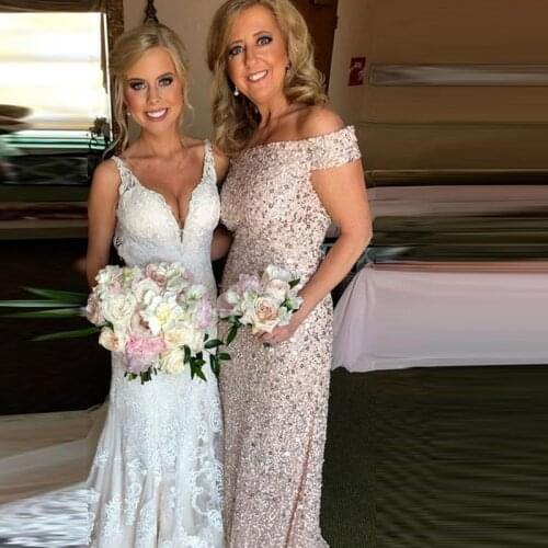 Womens Dresssuit Mother Of The Bride Dress Sequins One Shoulder Wedding Dresses Setsfor Women Custom Dress Guest Gowns