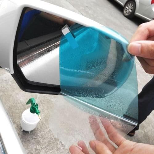 1 Pair Car Anti Water Mist Film Anti Fog Coating Rainproof Hydrophobic Rearview Mirror Protective Film Q9QD