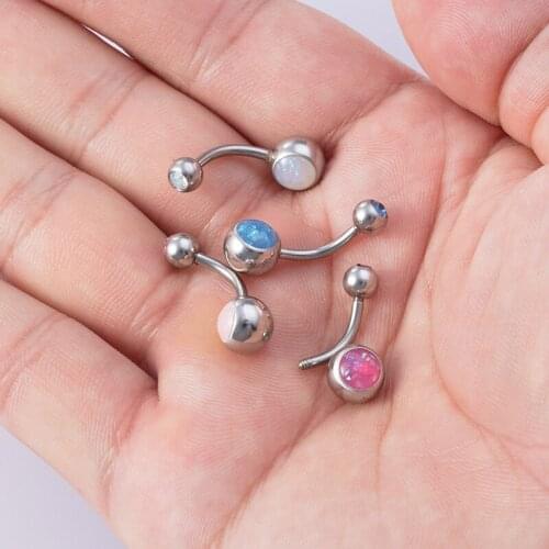 1pc Round Navel & Bell Button Ring Belly Piercing Stainless Steel Bar Ombligo Party Stud Barbell for Woman Sexy Body Jewelry 14G
