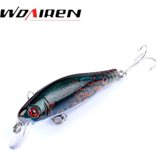 1Pcs Minnow wobblers Fishing Lure 8.5cm 8.5g Artificiais Hard Bait with 2 Fishing Hooks iscas fishing tackle para pesca WD-381