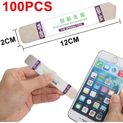 100pcs Metal Flat Soft Thin Stainless Steel Pry Blade LCD Screen Crowbar Opening Tool for Mobile Phone Cellphone Tablet Repair