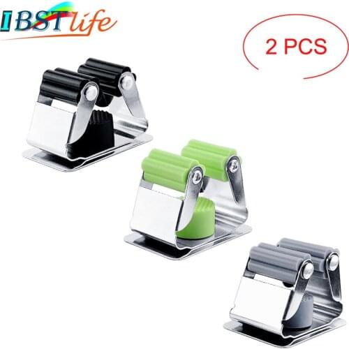 2PCS/Lot Stainless Steel Fishing Rod Clips Club Positioning Clamps Holder Fixing Rack Wall Mount Rod Collection Rack Storage