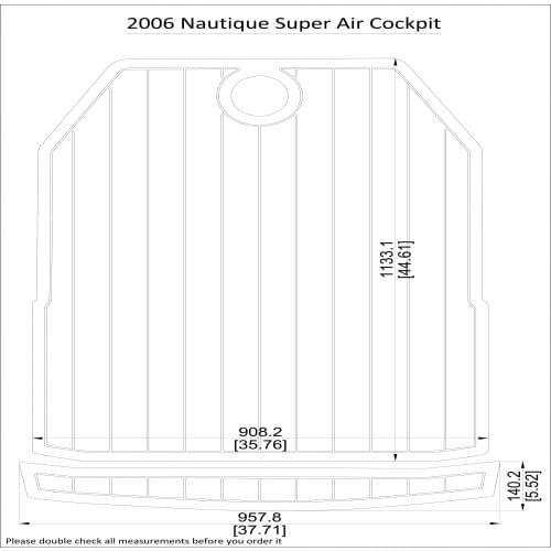 2006 Nautique Super Air Cockpit Pad Boat EVA Teak Decking 1/4" 6mm