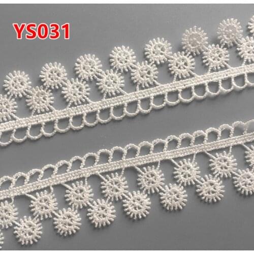 5yards 25MM white Embroidered Lace Fabric DIY flowerskirt hem Dance costumes Garment Accessories lace trim Sewing Craft LP-YS031