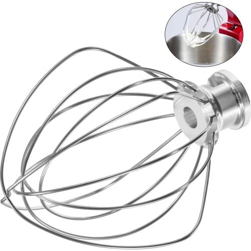 6-Wire Whisk Stainless Whip Attachment Stand Mixing Machine Replacement for KitchenAid Tilt-Head Mixer Egg Milk Cake Flour Cream