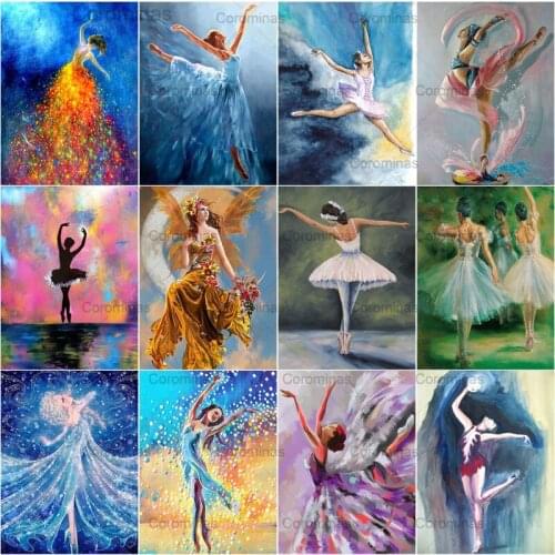 5D Diy Diamond Painting Ballerina Girl Full Drill Embroidery Dance Art Cross Stitch Mosaic Rhinestone Handicraft Home Decoration
