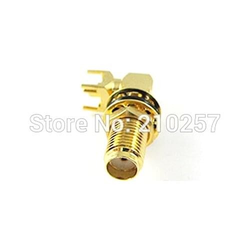 Free Shipping 10pcs RF Sma Female Connector PCB Mount Right Angle KWE Adaptor
