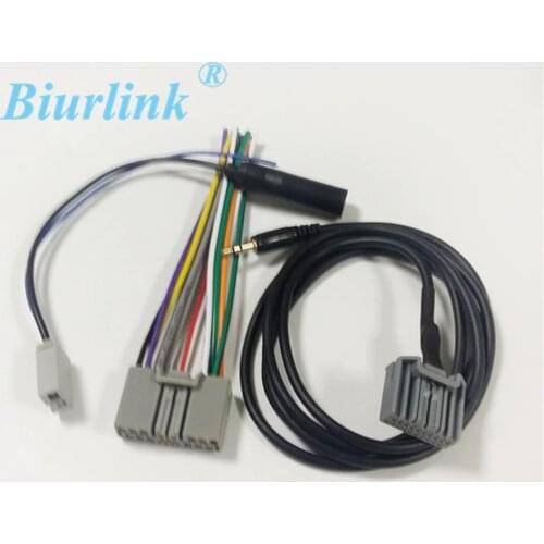 Biurlink Car CD Aux Cable With Antenna Power Cable Harness Adapter For Honda CRV Civic