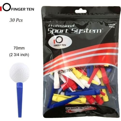30 Pcs Multicolor Strong Flat Wedge Plastic Golf Tees 70mm 2 3/4 inch Unbreakable Ball Holder Professional Accessories