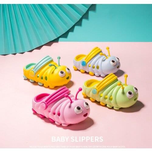 New Arrival Childrens Sandals for 2021 Summer Creative 3D Cartoon Caterpillar Boys and Girls Slippers Breathable Kids Shoes