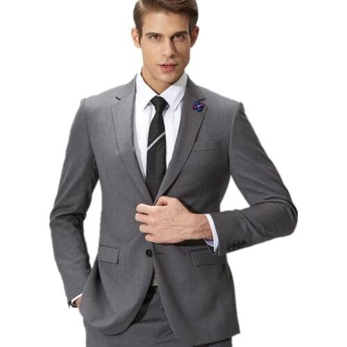Formal men business suits two-piece high quality man groom suit two-piece elegant show thin man formal suit terno masculino