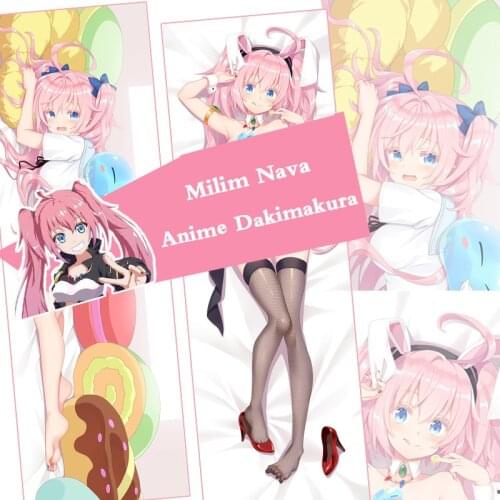 Hot Anime Tensei shitara Slime Datta Ken Milim Nava Dakimakura Hugging Pillowcase Bedroom Bedding Pillow Case Cover Collection