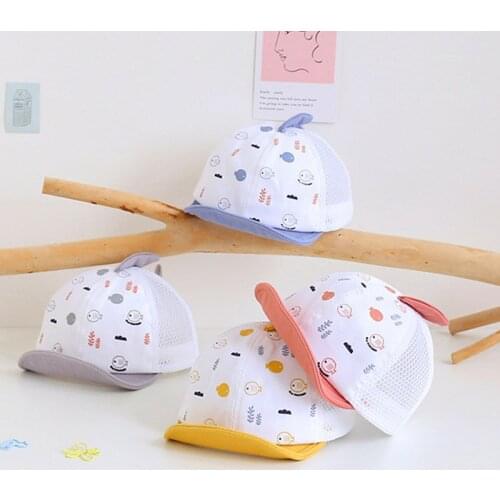 Summer Lightweight Cartoon Fish Print Cotton Breathable Mesh Cap Boys And Girls Outdoor Sports Cute Sun Baseball Cap