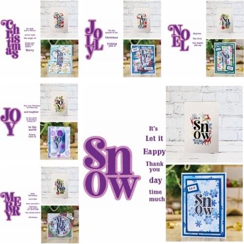 Metal Cutting Dies Match Clear Stamp Merry Christmas Words Joy Snow Noel Scrapbook For Card Album Make DIY Crafts Stencil 2020