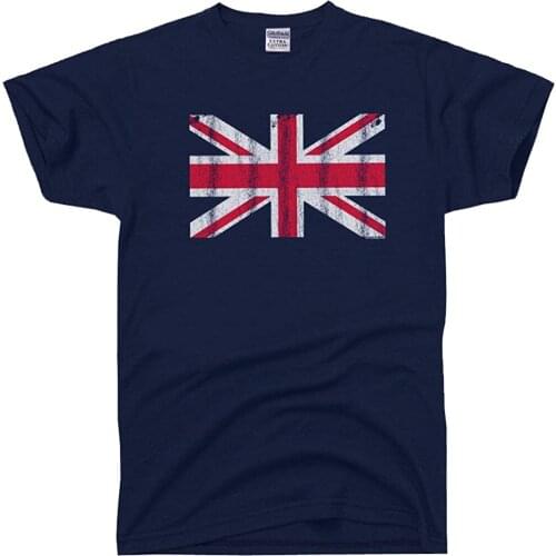 100% Cotton T-shirts Mens Basic Tops & Tees Great Britain Flag England British Union Jack T-Shirt New