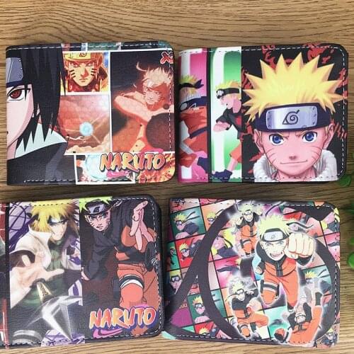 Anime Naruto Mens Wallet Students PU Leather Card Holder Purse Japanese Cartoon Movie Gift Kids Wallets for Man Woman Boy Girl