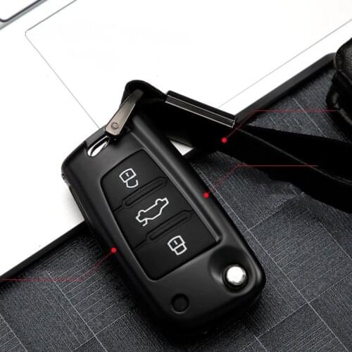 Silica gel alloy Car Key Cover Case Set For Audi A3 A4 b6 b8 A5 A6L A8 New A4L Q3 Q5 Q6 Q7 C5 C6 TT S5 Accessories Keychain