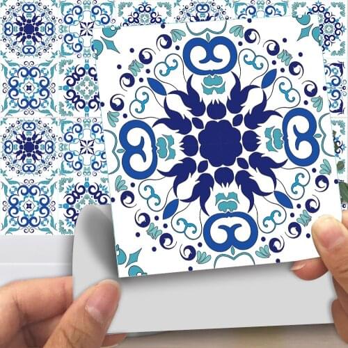 Explosive Mexican Pattern Hard Piece Ceramic Tile Stickers Kitchen Bathroom Waterproof Crystal Film Self-adhesive Wall Stickers