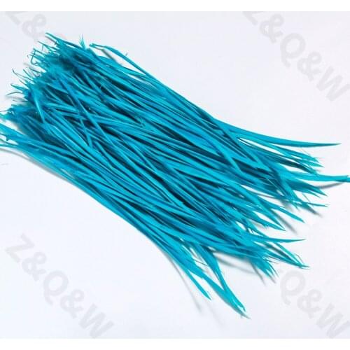 Natural 6-8 inches 15-20CM goose feather monofilament side feather dyed lake blue 100-500pcs DIY craft jewelry decoration