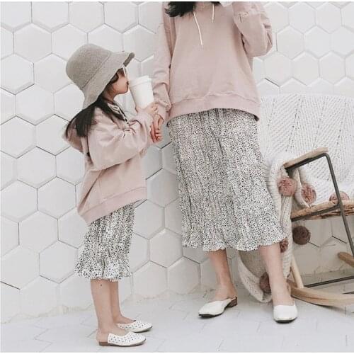 Matching Family Outfits Spring Summer Mom and Daughter Skirt Fashion Casual Mother Daughter Skirts Family Look 2019 New Arrival